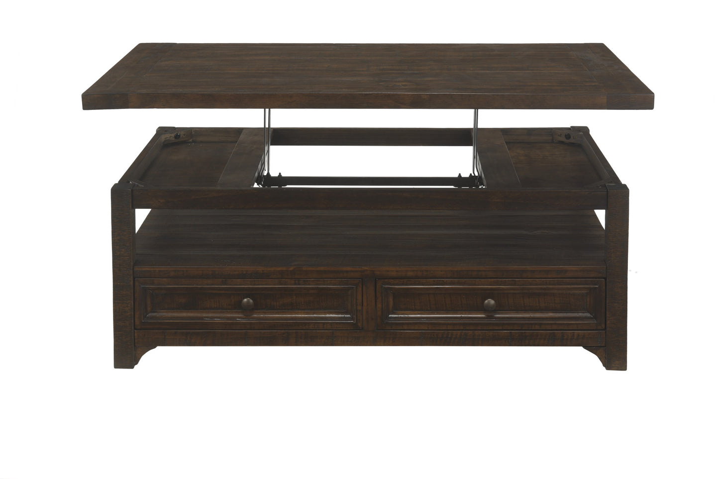 48" Dark Mocha Solid Wood Rectangular Lift Top Storage Coffee Table