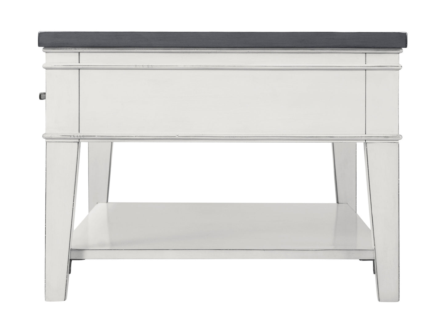 48" Antique White And Grey Rectangular Coffee Table With Storage