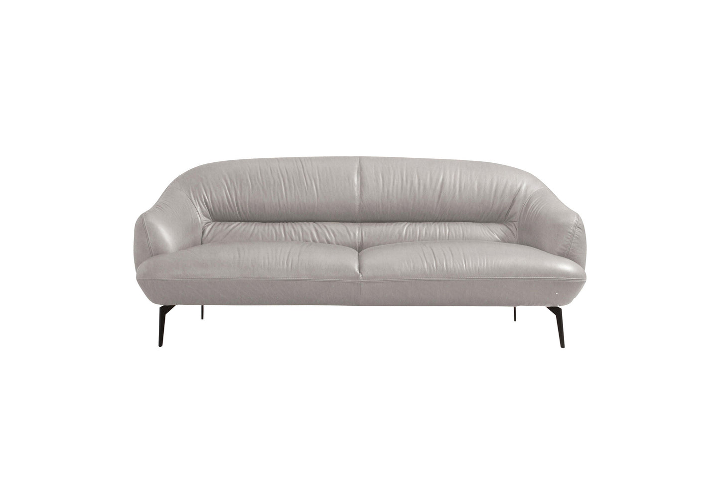 66" Gray And Black Leather Love Seat