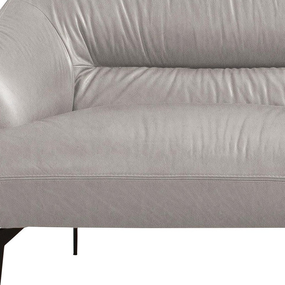 66" Gray And Black Leather Love Seat