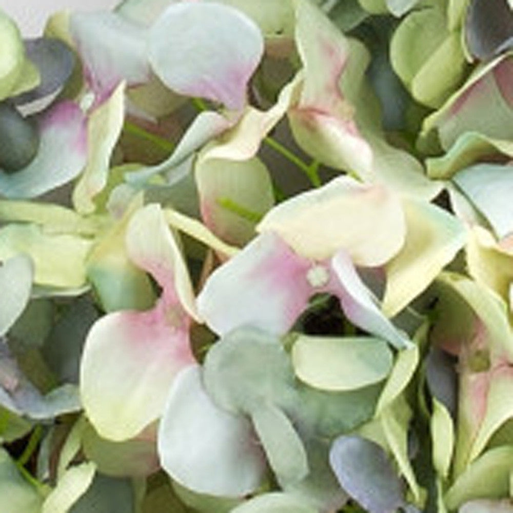 23" Green and White Artificial Hydrangea Wreath