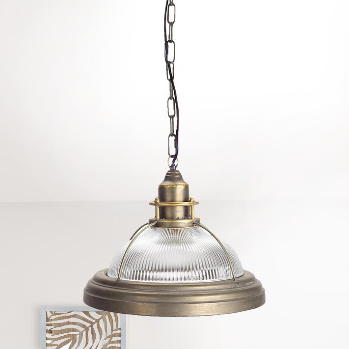 Shaded Metal Ceiling Light With Clear Shades