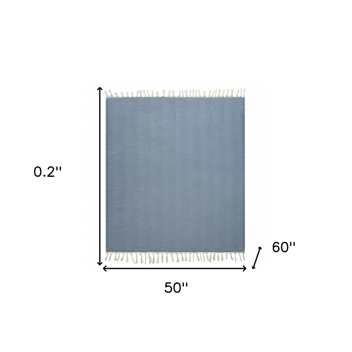 Gray Woven Cotton Herringbone Throw Blanket
