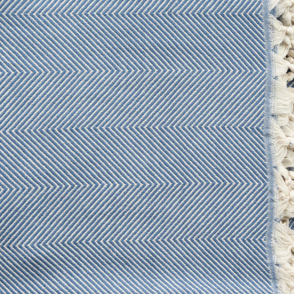 Gray Woven Cotton Herringbone Throw Blanket