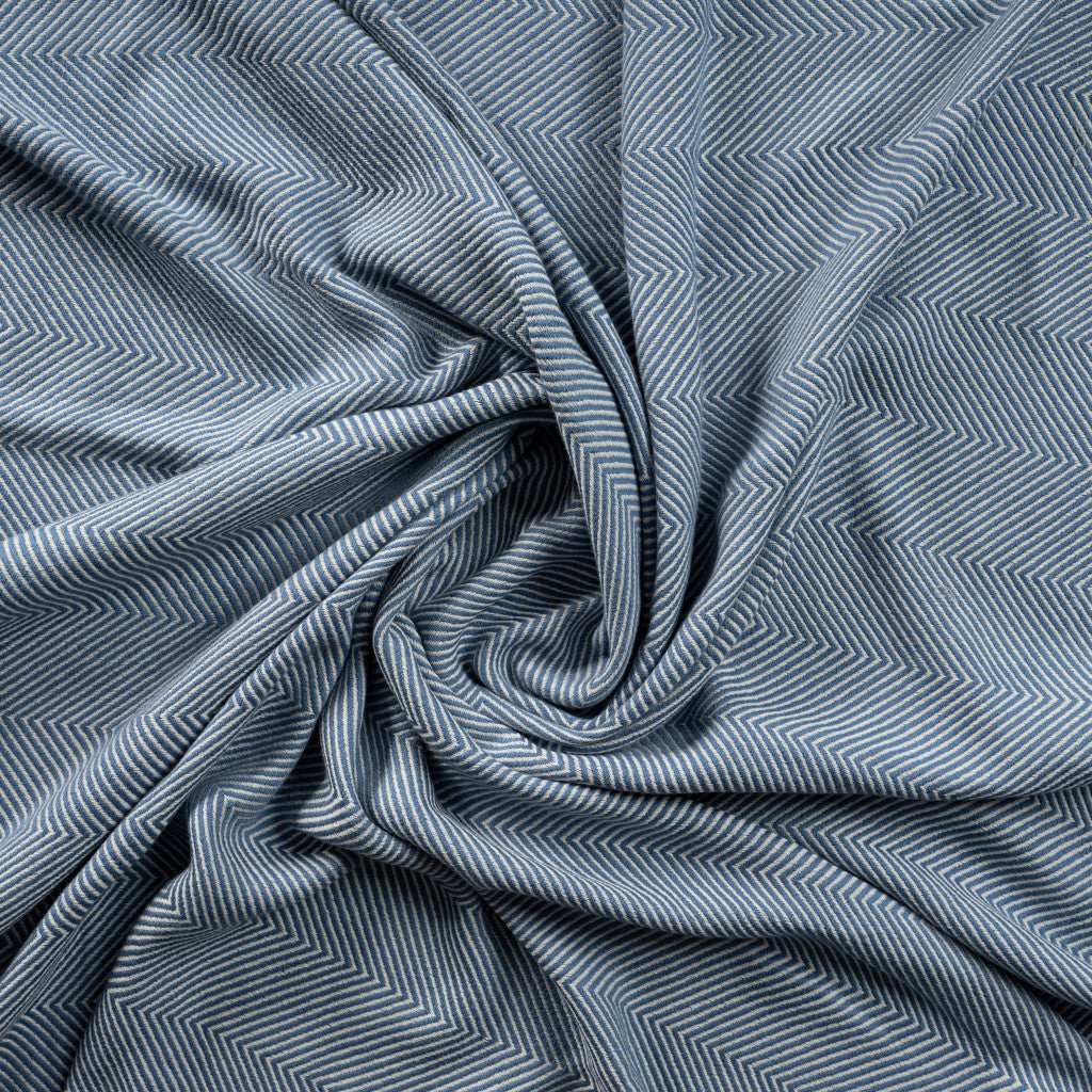 Gray Woven Cotton Herringbone Throw Blanket