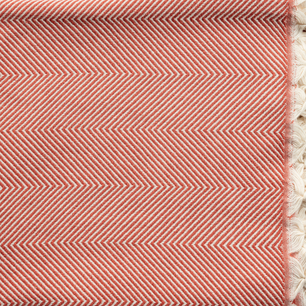 Gray Woven Cotton Herringbone Throw Blanket