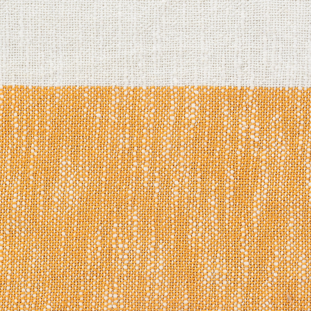 Orange Woven Cotton Striped Throw Blanket