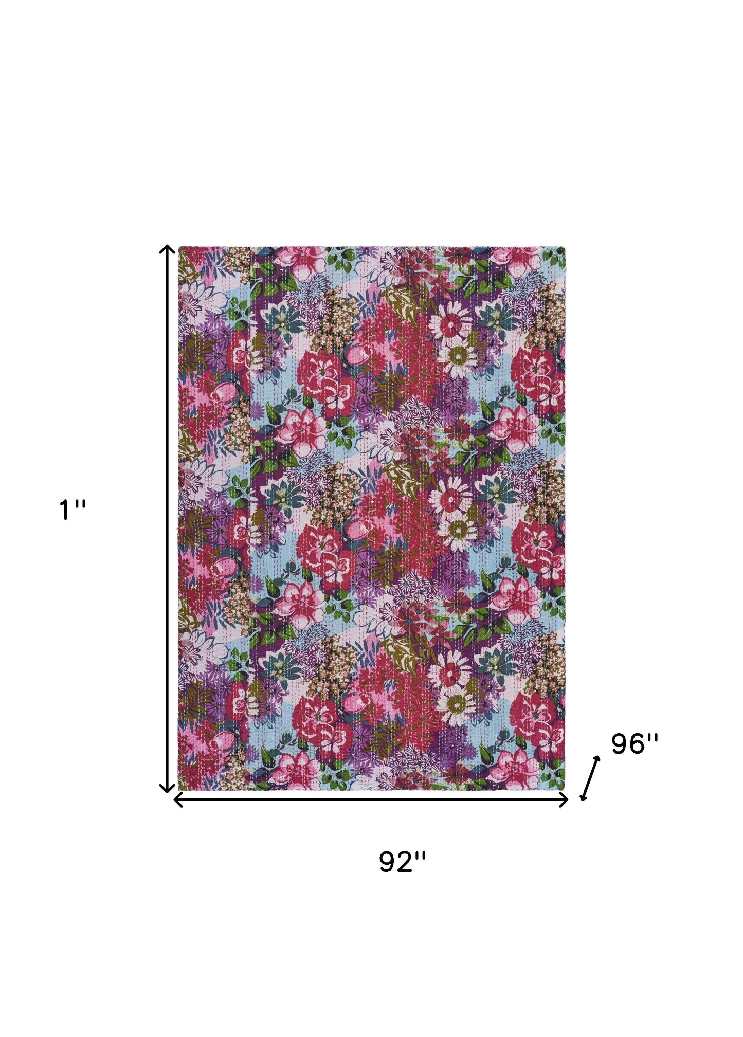 Red Knitted Cotton Floral Reversable Throw