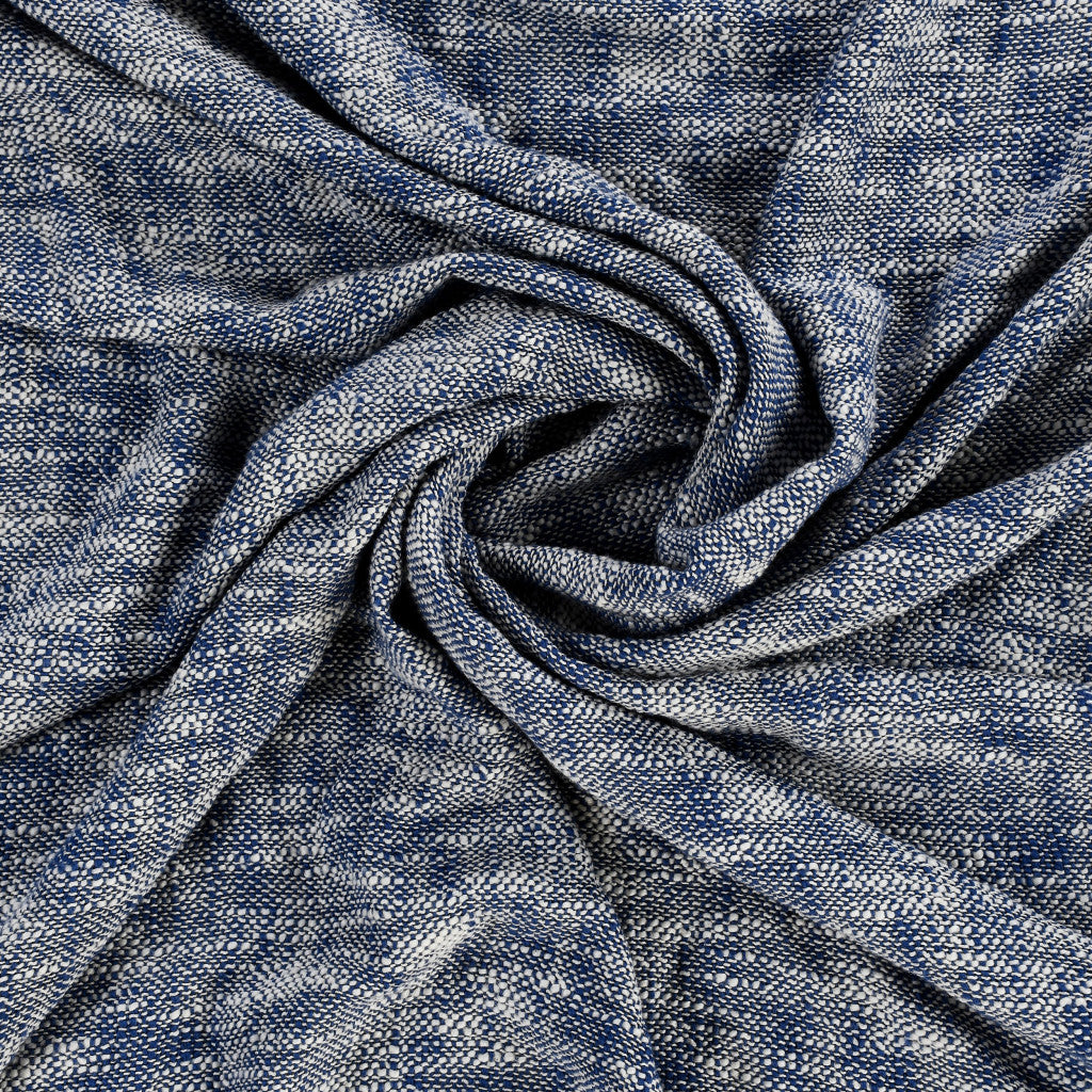 Blue and White Woven Cotton Solid Color Throw Blanket