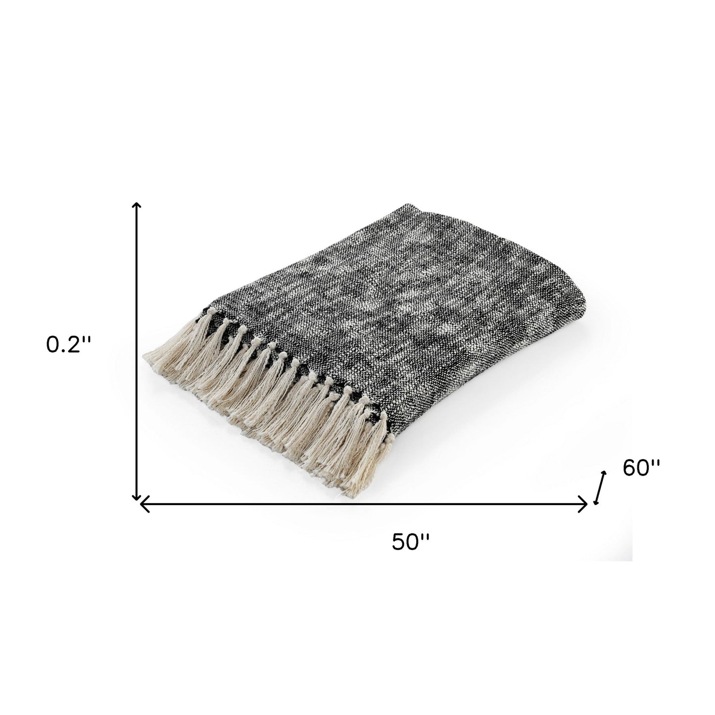 Blue and White Woven Cotton Solid Color Throw Blanket