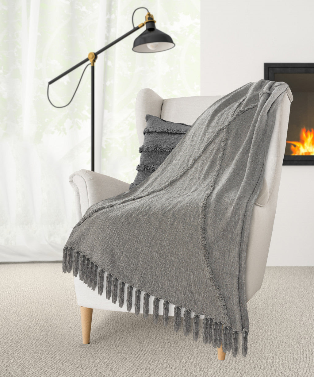 Orange Woven Cotton Solid Color Throw Blanket