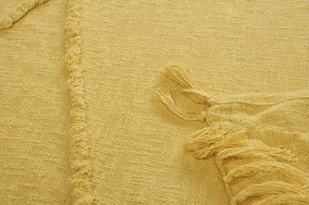 Orange Woven Cotton Solid Color Throw Blanket