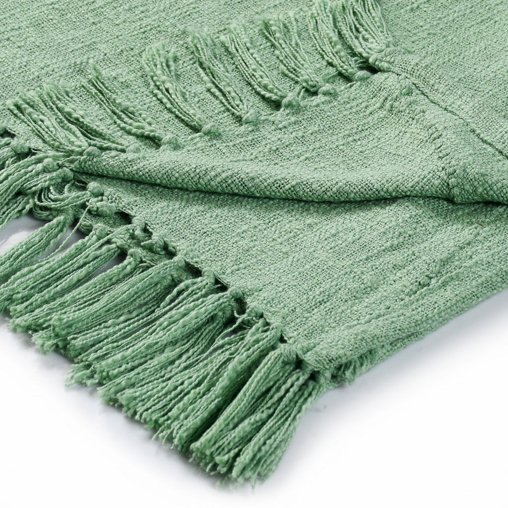 Orange Woven Cotton Solid Color Throw Blanket