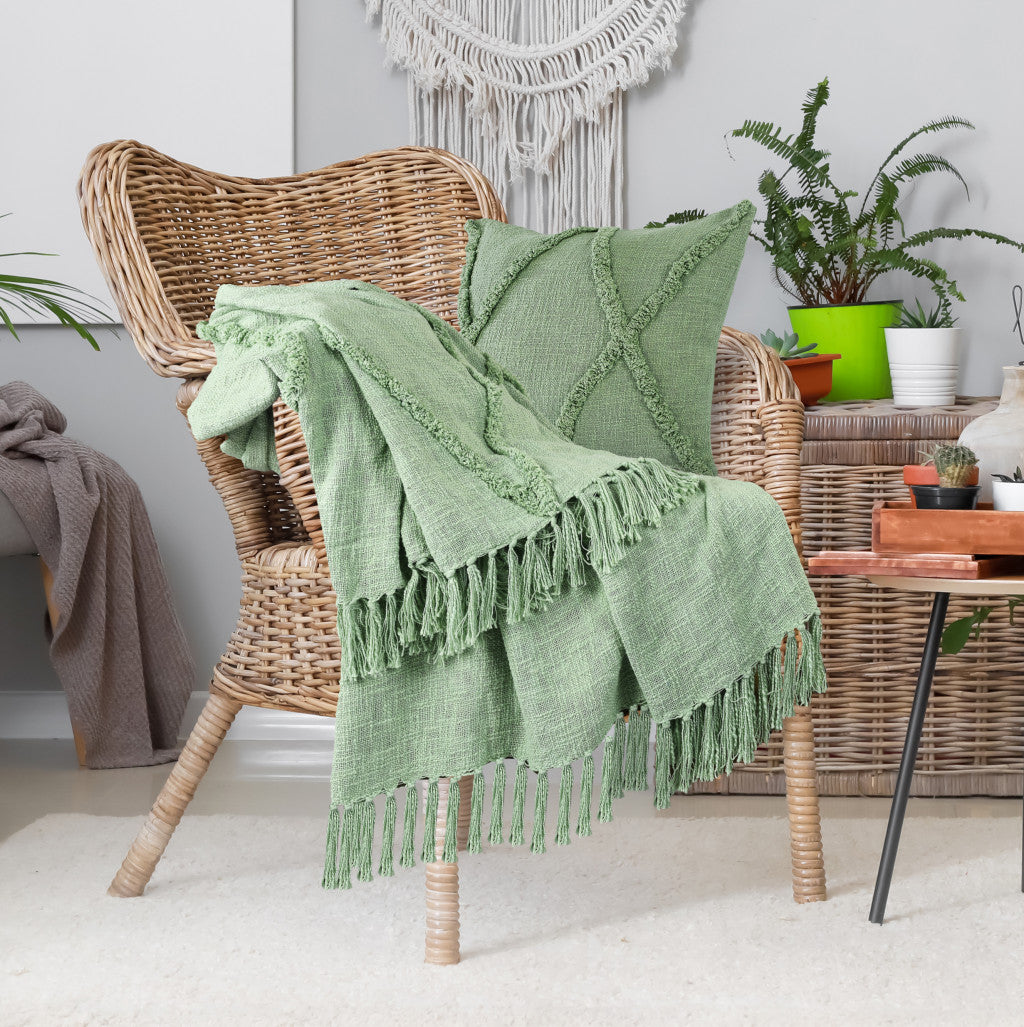 Orange Woven Cotton Solid Color Throw Blanket