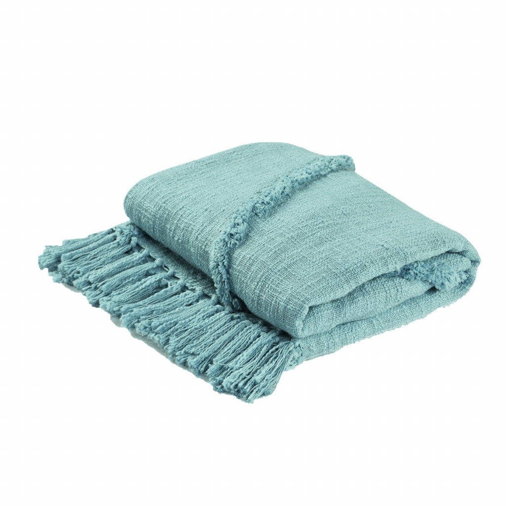 Orange Woven Cotton Solid Color Throw Blanket