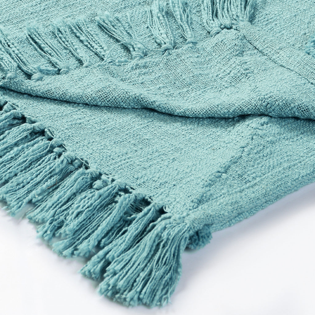 Orange Woven Cotton Solid Color Throw Blanket