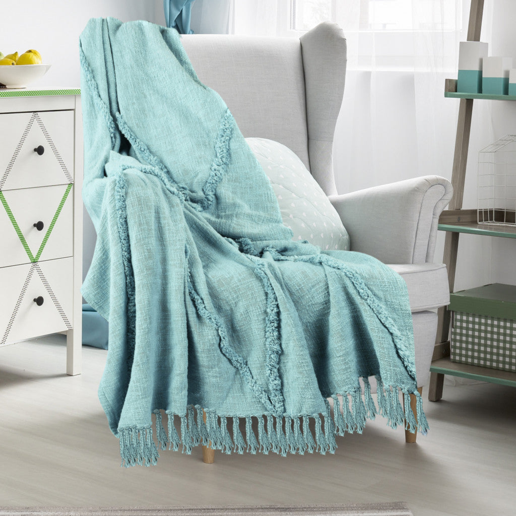 Orange Woven Cotton Solid Color Throw Blanket