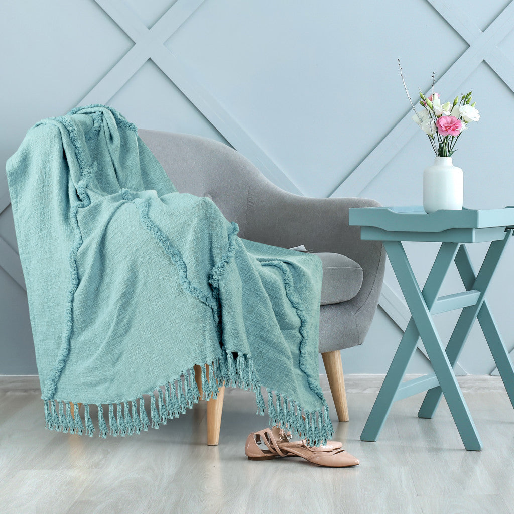 Orange Woven Cotton Solid Color Throw Blanket