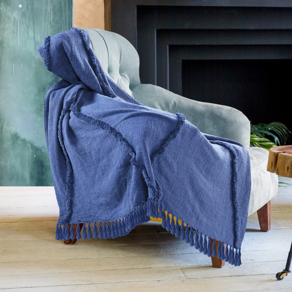 Orange Woven Cotton Solid Color Throw Blanket