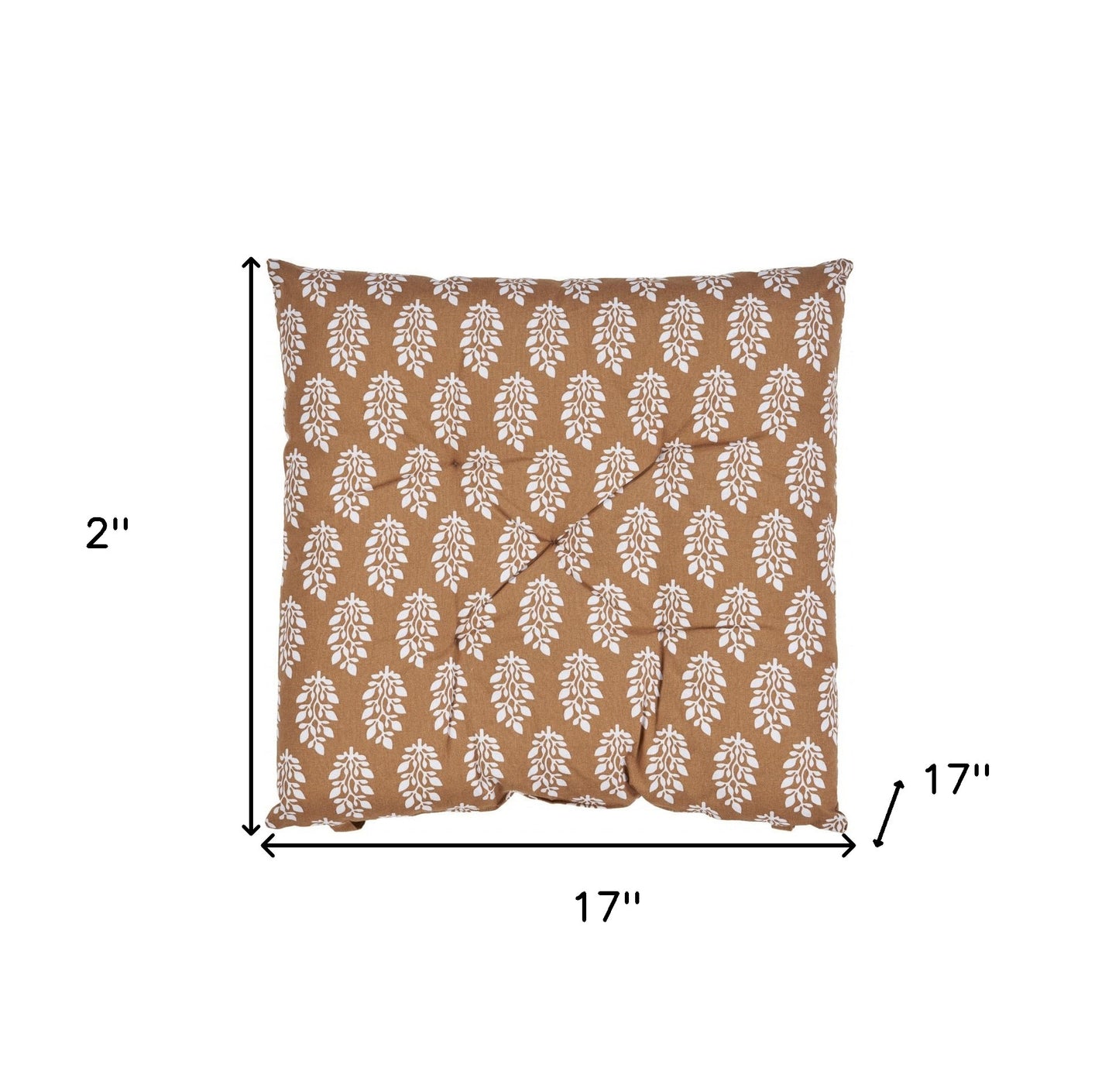 Set Of Two 17" X 17" Sienna Cotton Floral Dining Chair Pad