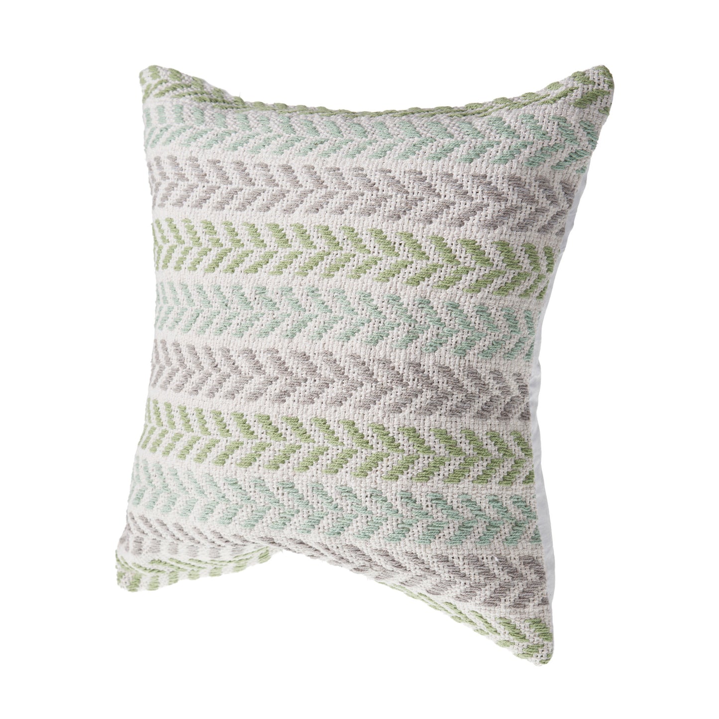 18" X 18" Blue White And Gray 100% Cotton Chevron Zippered Pillow