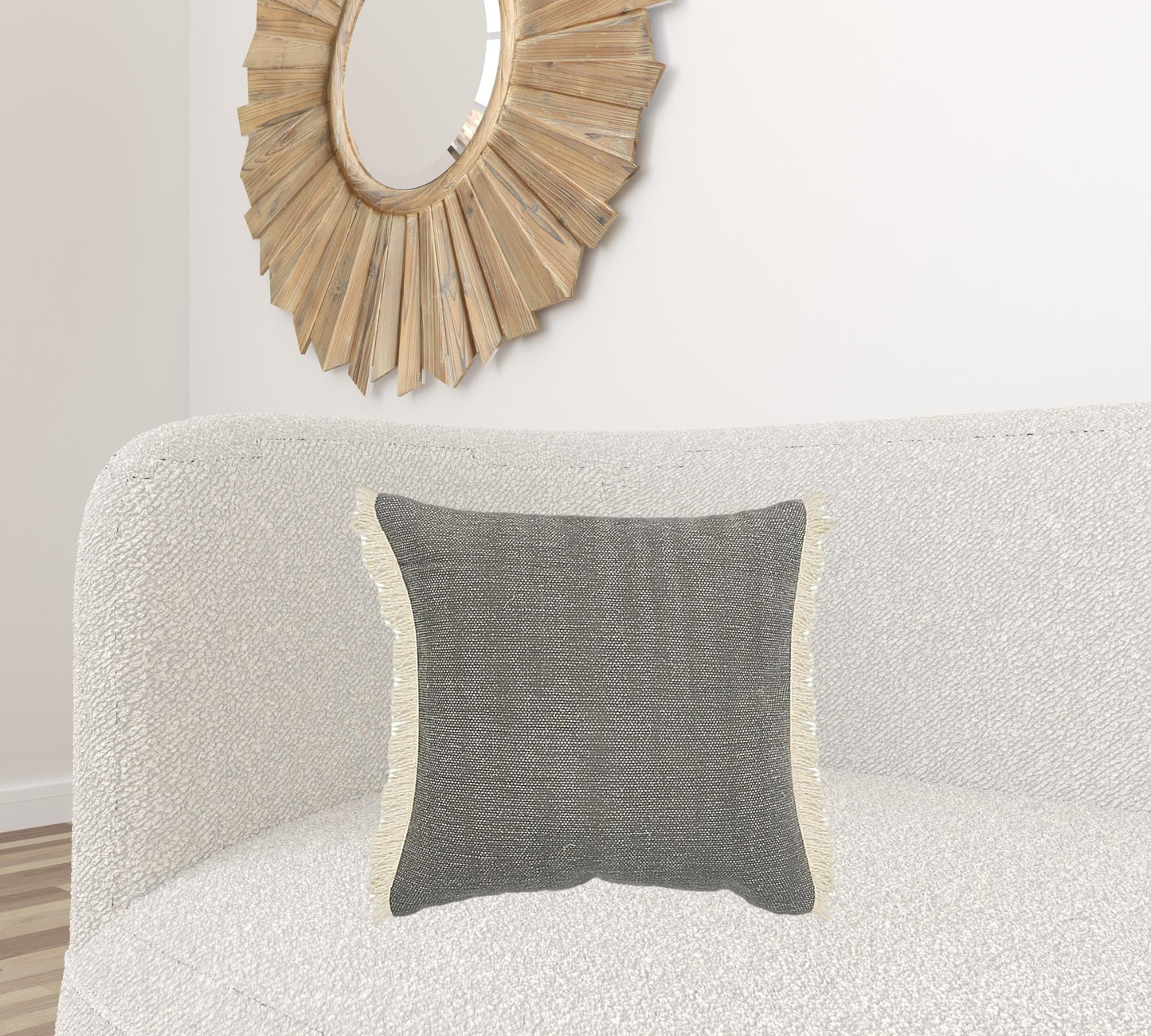 14" X 36" Orange And Tan 100% Cotton Zippered Pillow