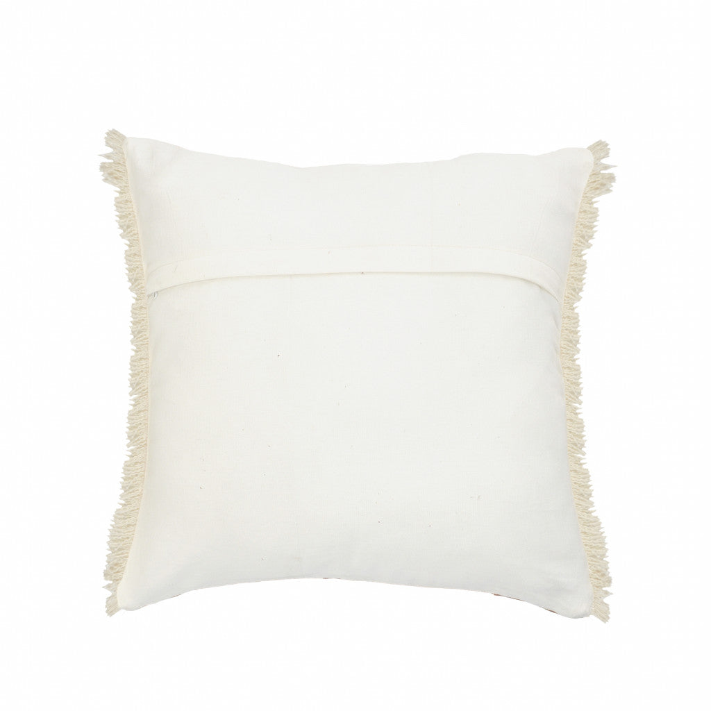 14" X 36" Orange And Tan 100% Cotton Zippered Pillow