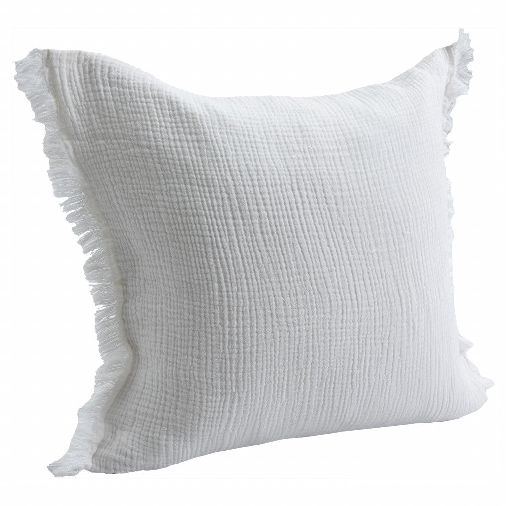 20" X 20" Blue Gray And Cream 100% Cotton Zippered Pillow