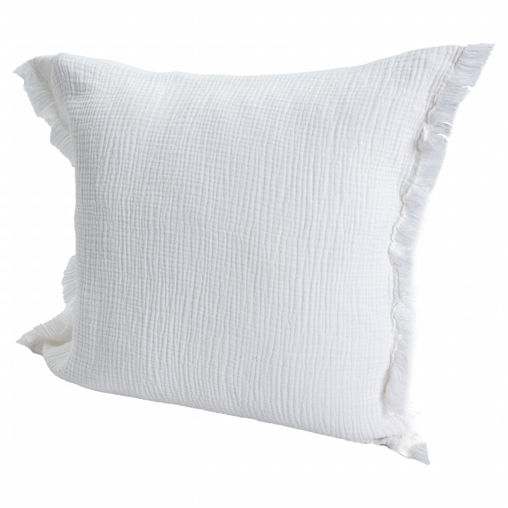 20" X 20" Blue Gray And Cream 100% Cotton Zippered Pillow