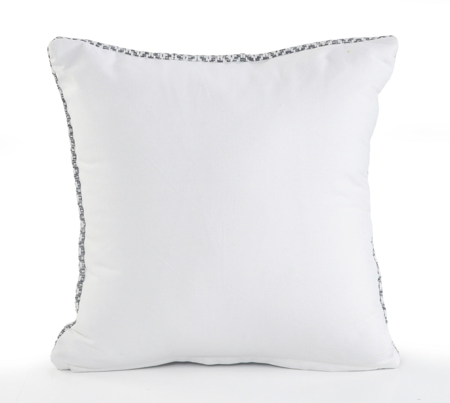 18" X 18" Navy And White 100% Cotton Geometric Zippered Pillow