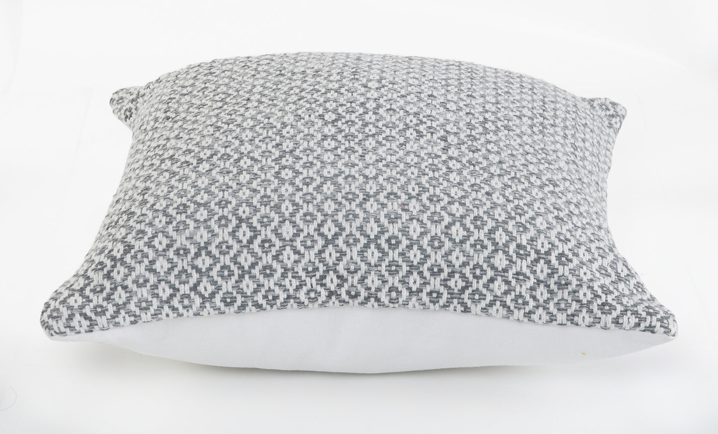18" X 18" Navy And White 100% Cotton Geometric Zippered Pillow