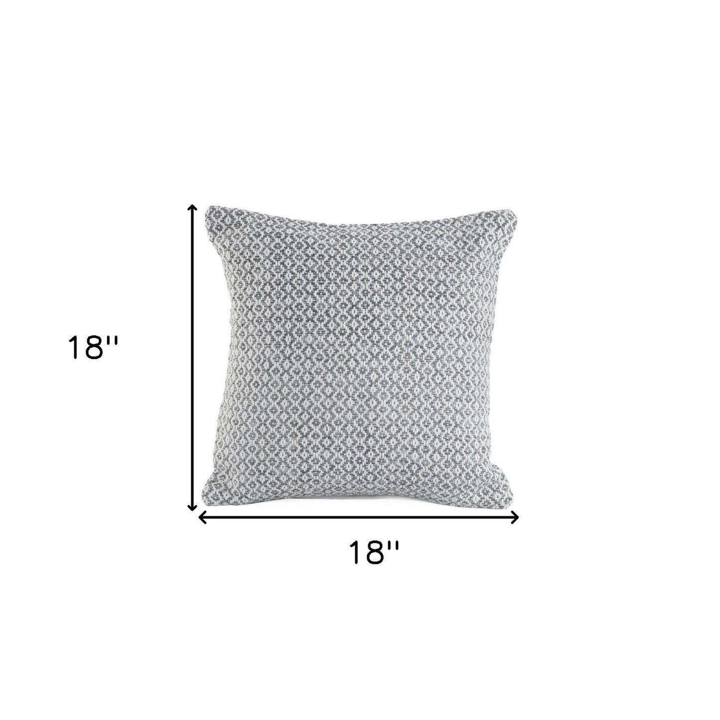 18" X 18" Navy And White 100% Cotton Geometric Zippered Pillow