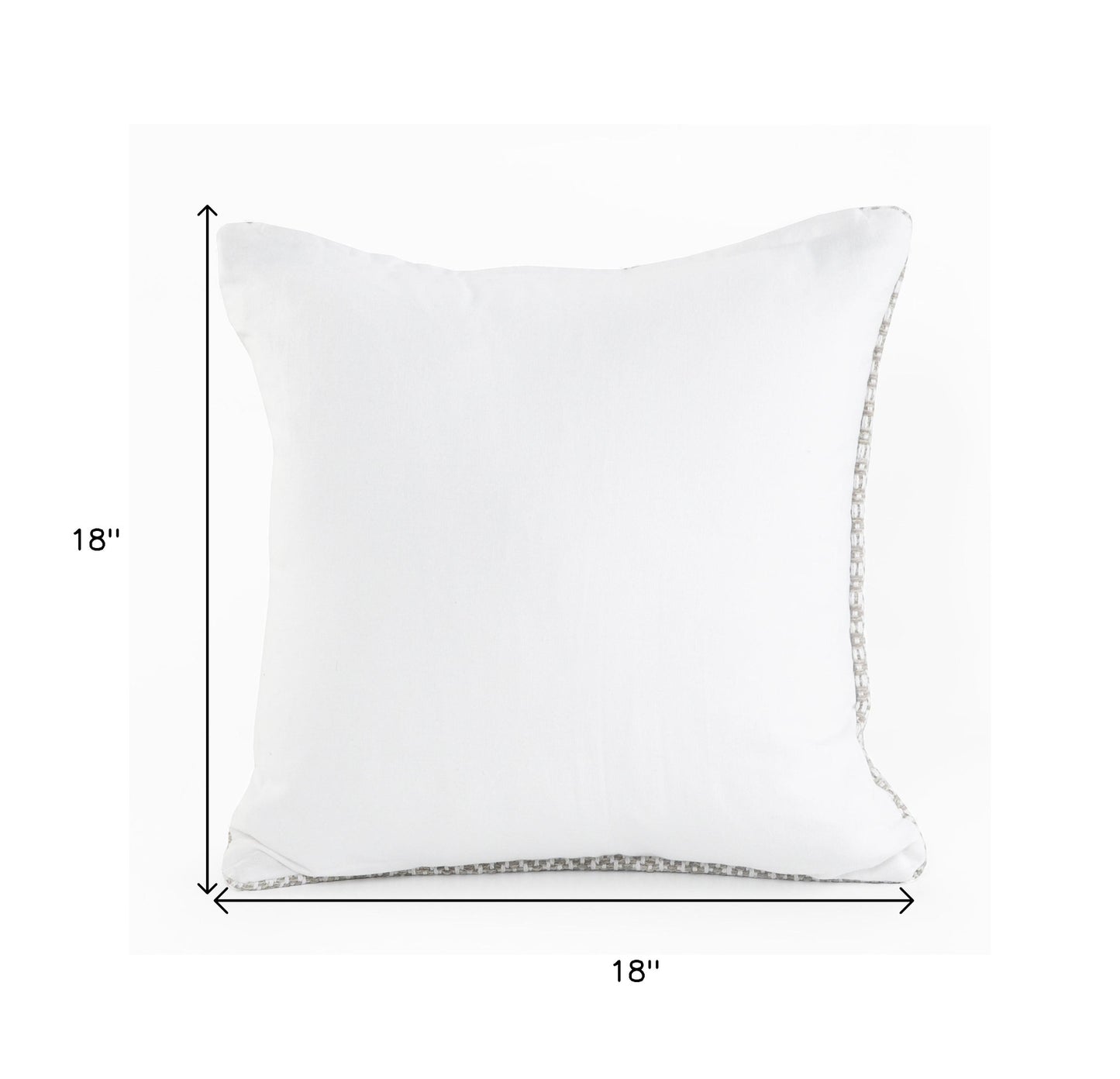 18" X 18" Navy And White 100% Cotton Geometric Zippered Pillow