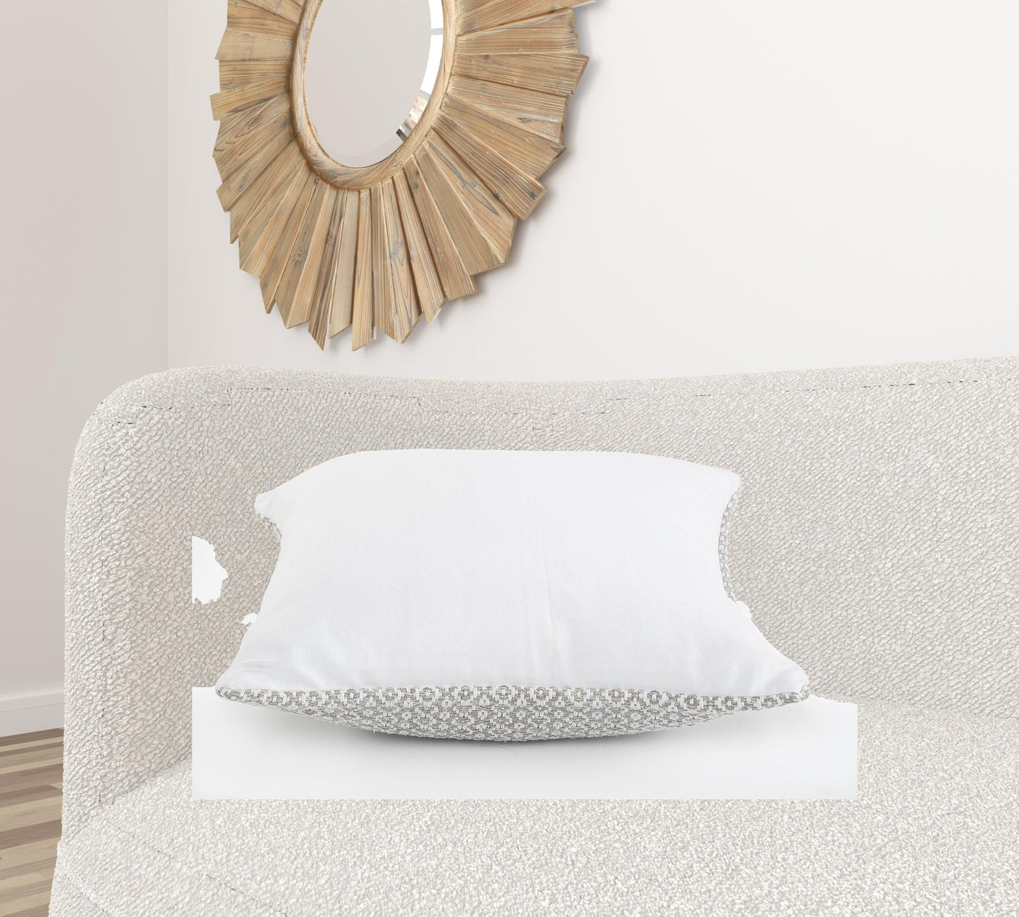 18" X 18" Navy And White 100% Cotton Geometric Zippered Pillow