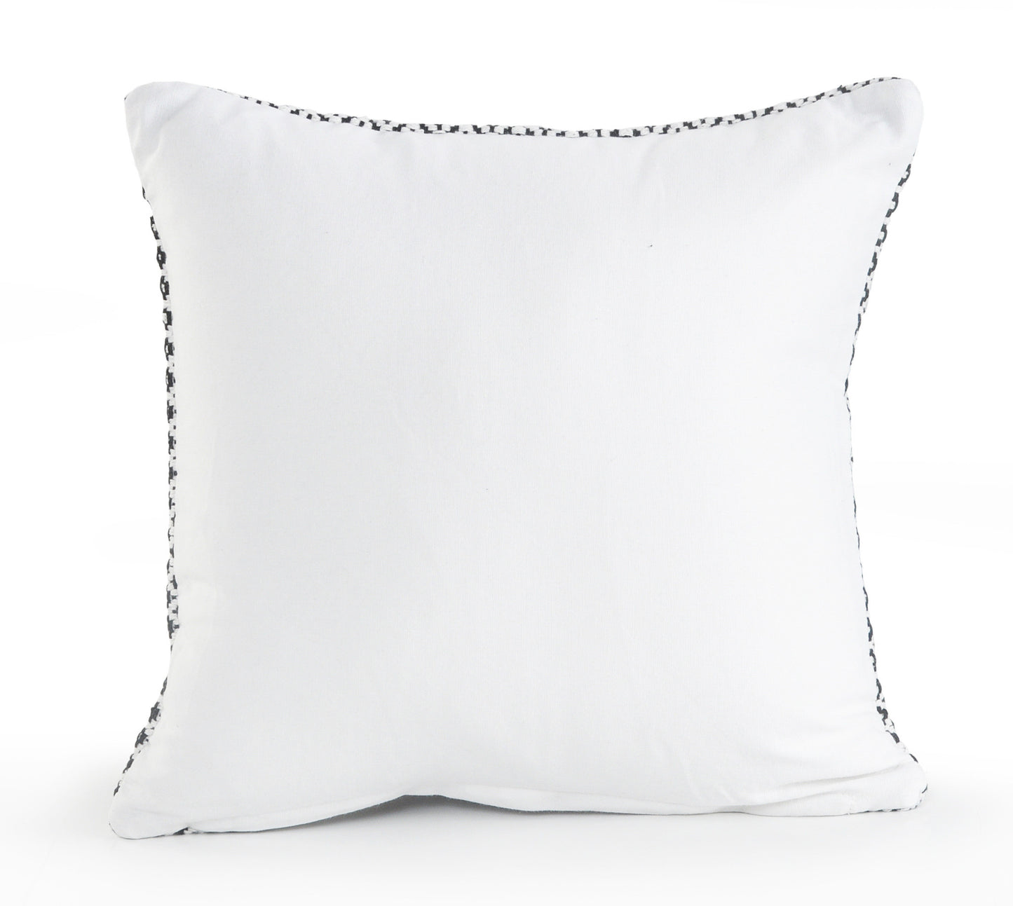 18" X 18" Navy And White 100% Cotton Geometric Zippered Pillow