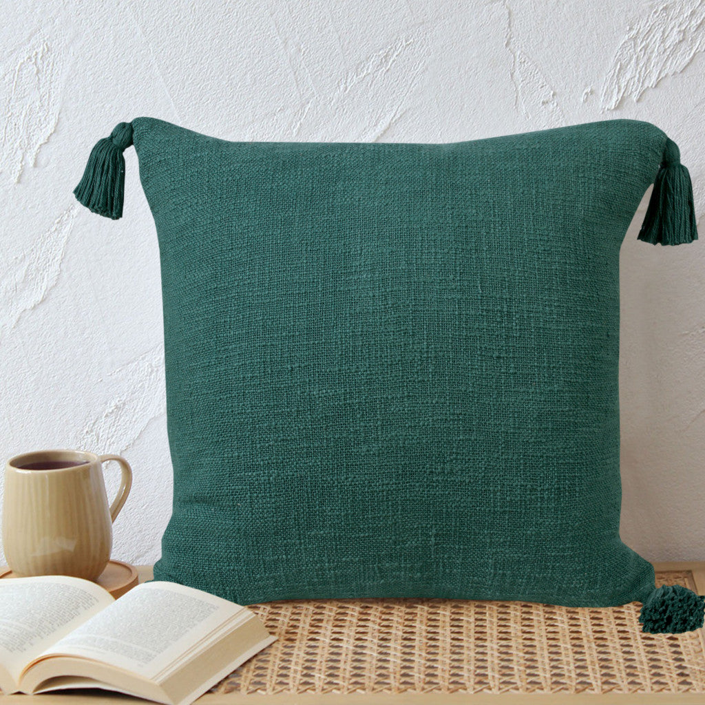 14" X 36" Jet Black 100% Cotton Zippered Pillow
