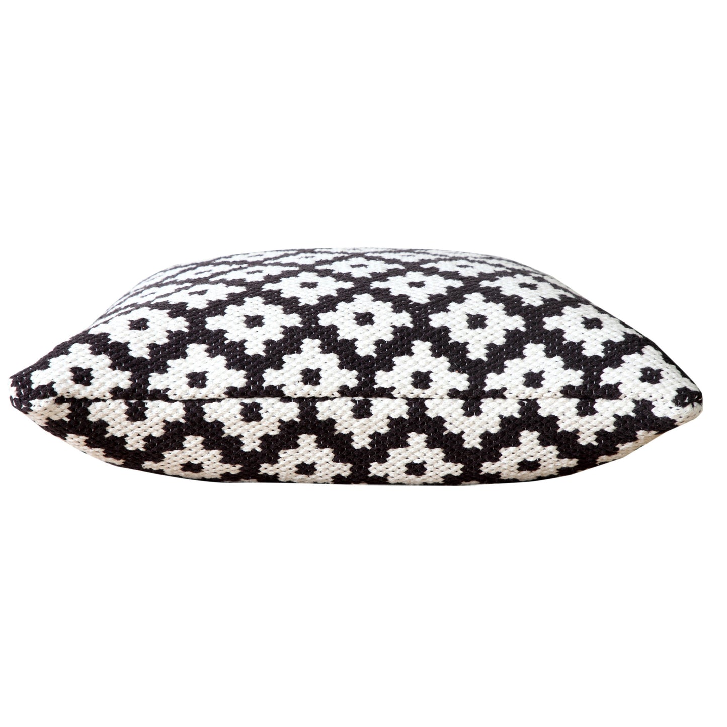 20" X 20" Orange And White 100% Cotton Geometric Zippered Pillow