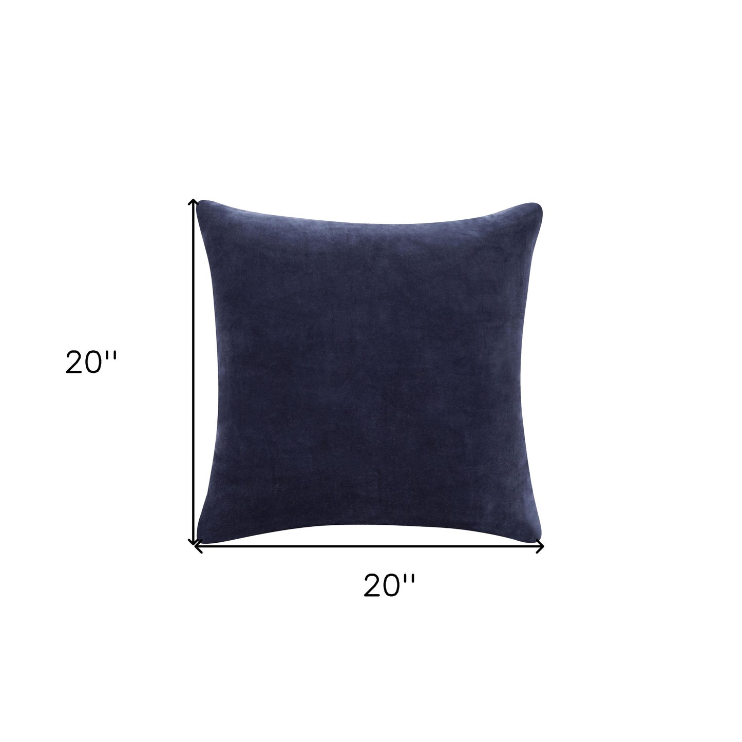 20" X 20" Black 100% Cotton Zippered Pillow