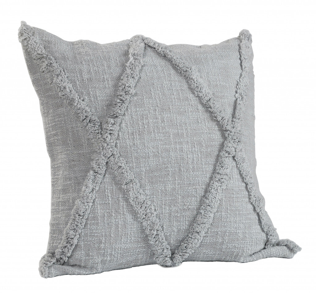 20" X 20" Ivory 100% Cotton Zippered Pillow
