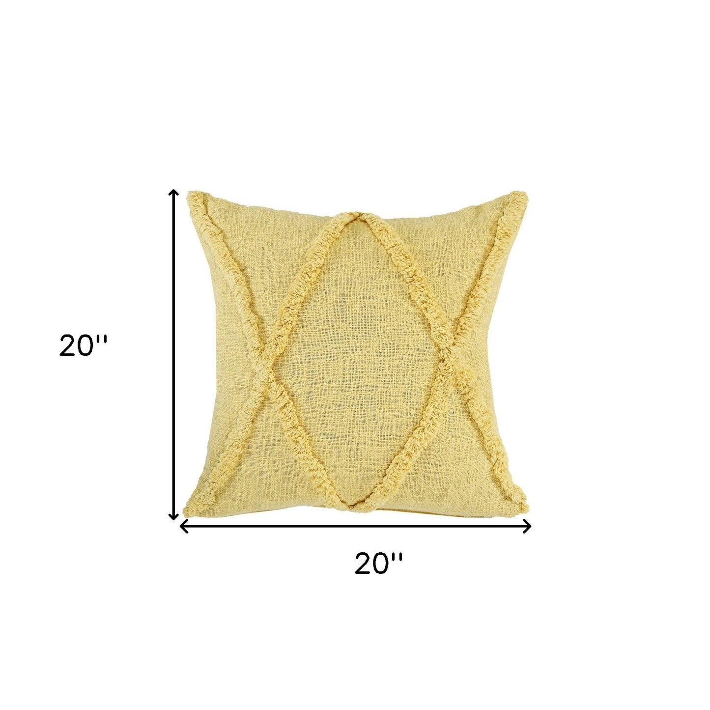 20" X 20" Ivory 100% Cotton Zippered Pillow