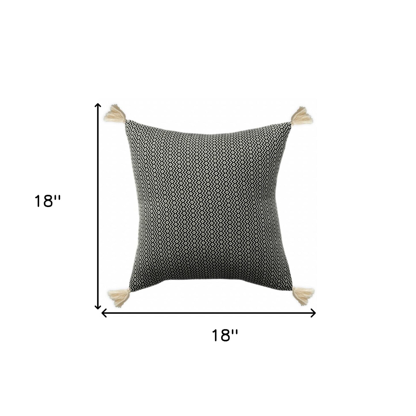 18" X 18" Light Blue 100% Cotton Geometric Zippered Pillow