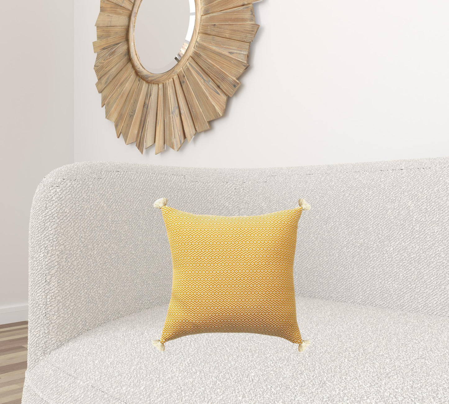 18" X 18" Light Blue 100% Cotton Geometric Zippered Pillow