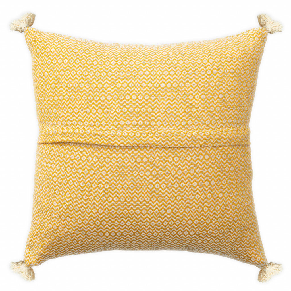 18" X 18" Light Blue 100% Cotton Geometric Zippered Pillow