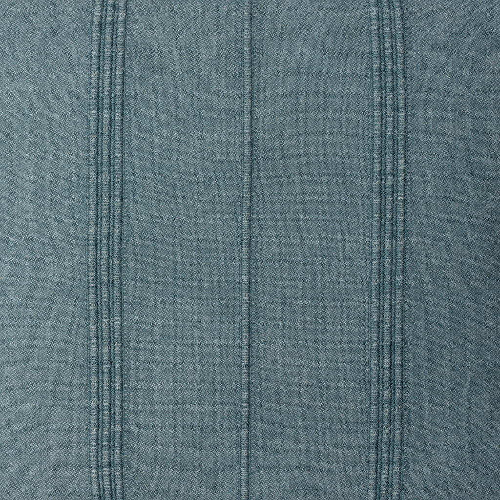 18" X 18" Aqua And Green 100% Cotton Zippered Pillow