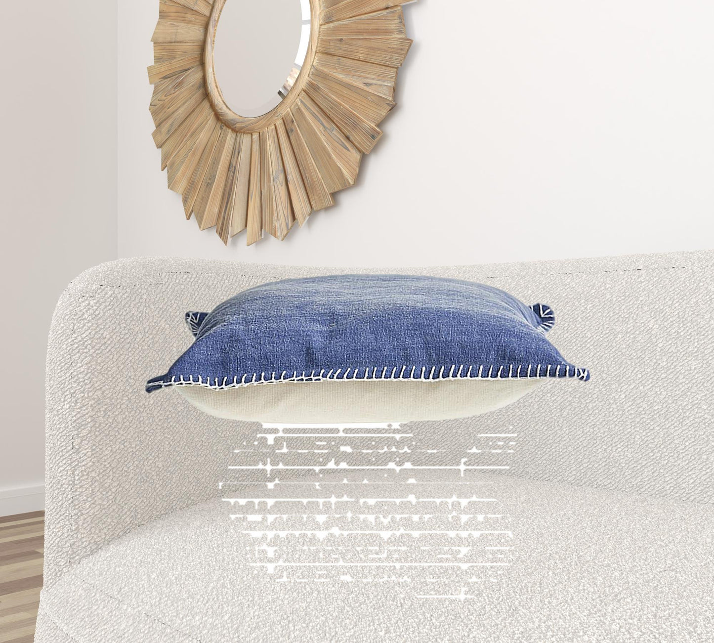 24" X 24" Teal 100% Cotton Zippered Pillow