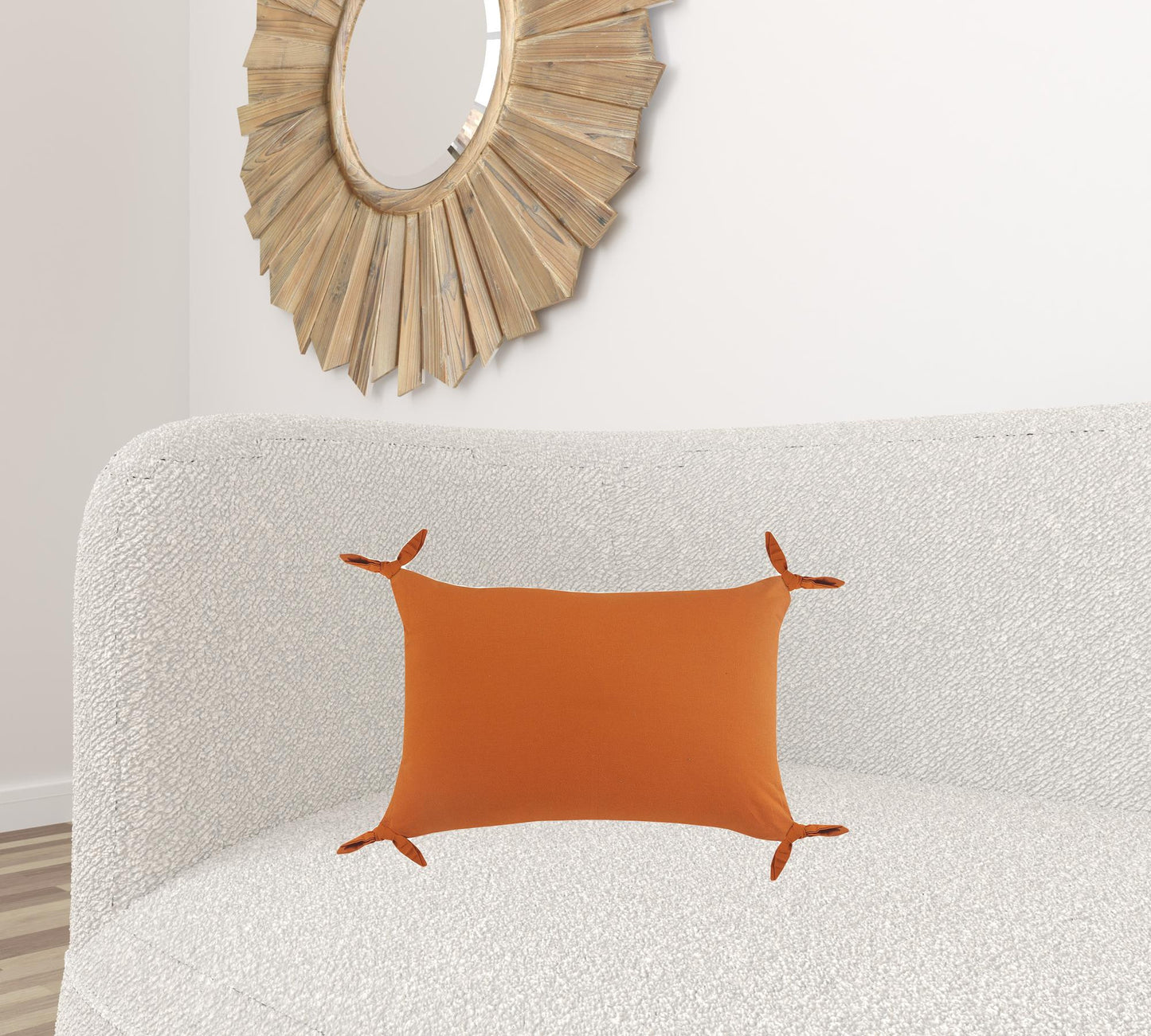 20" X 20" Burnt Orange 100% Cotton Zippered Pillow