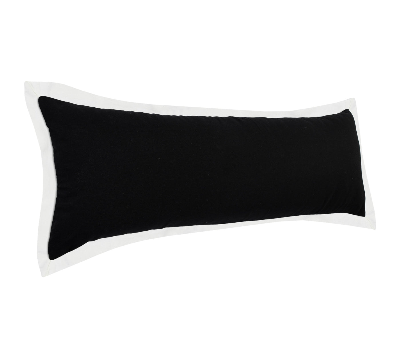 20" X 20" White And Black 100% Cotton Geometric Zippered Pillow