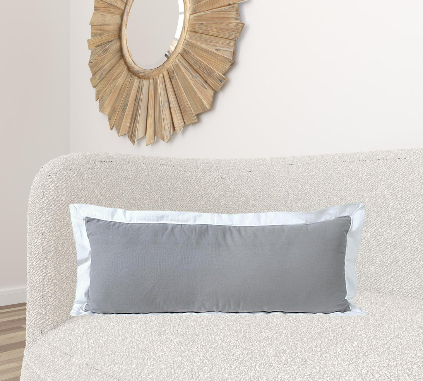 20" X 20" White And Black 100% Cotton Geometric Zippered Pillow