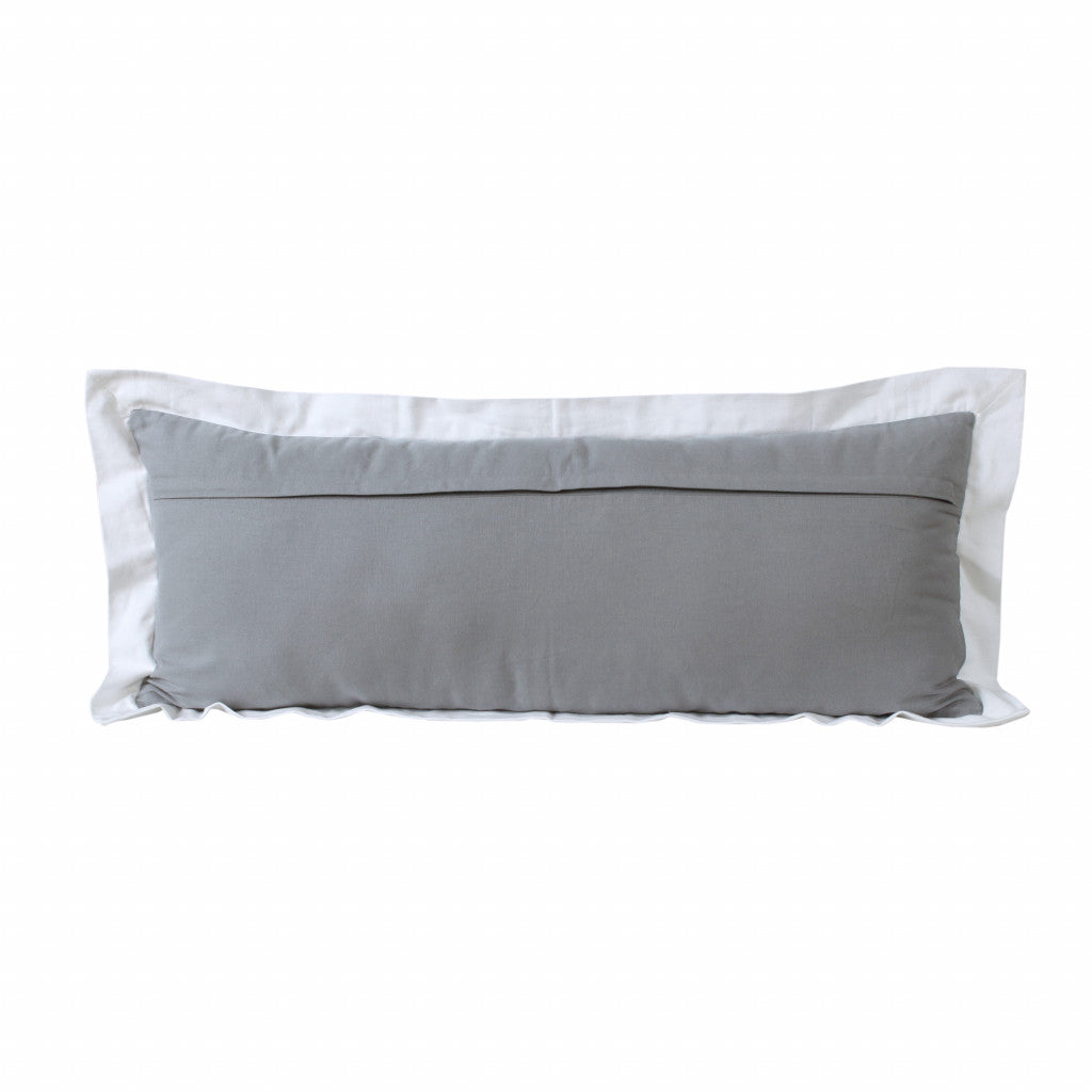 20" X 20" White And Black 100% Cotton Geometric Zippered Pillow