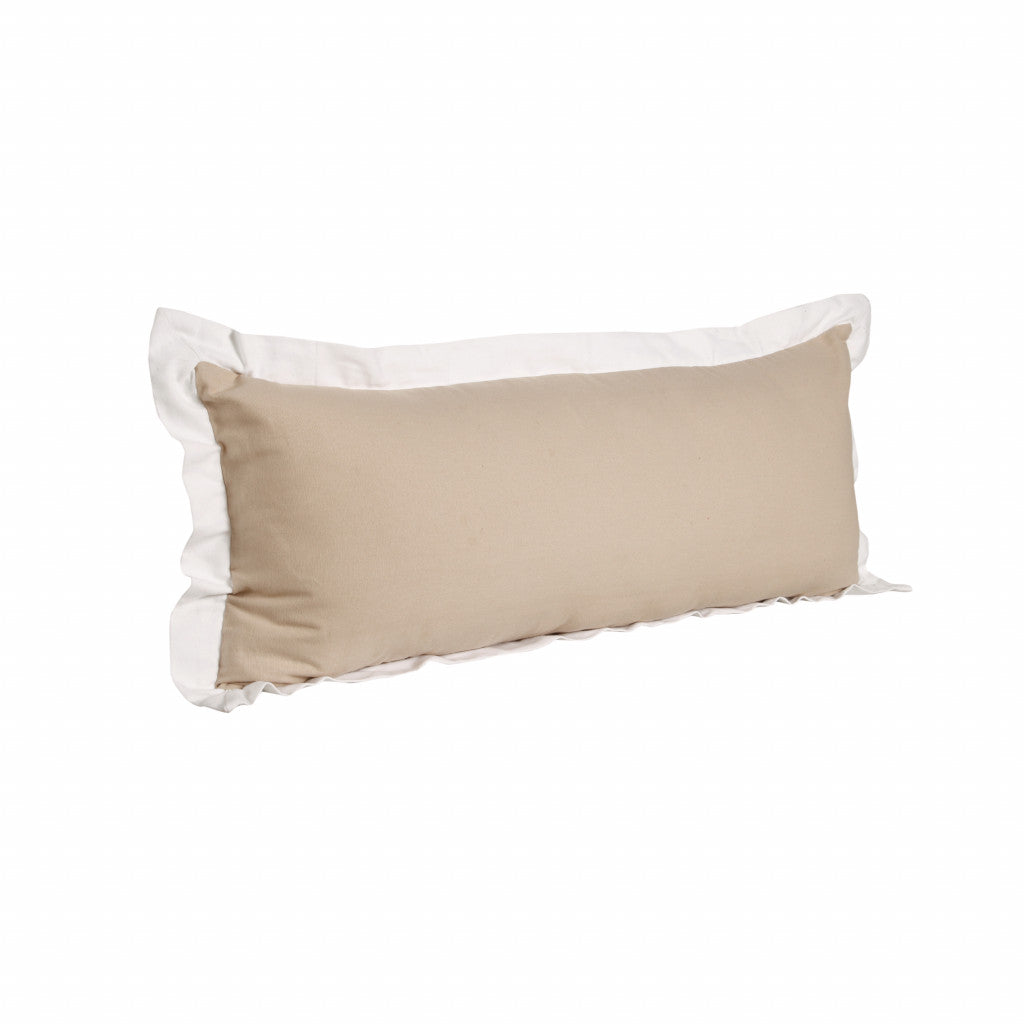 20" X 20" White And Black 100% Cotton Geometric Zippered Pillow